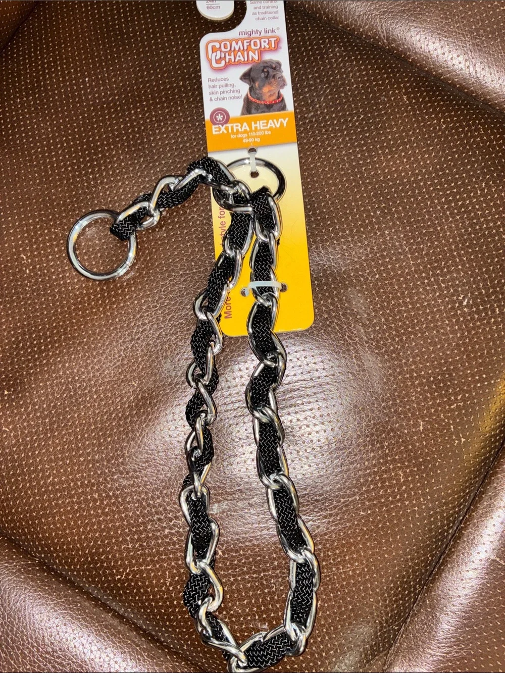 Petmate Comfort Chain Extra Heavy Black and Silver Dog Training Collar